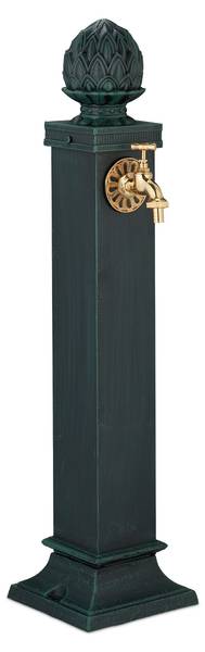 Waterzuil met kraan 80 cm goud - groen - aluminium - ijzer - 19 x 80 x 22 cm