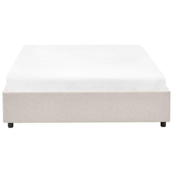 Lit double PRADES Beige - Largeur de la surface de couchage : 140 cm