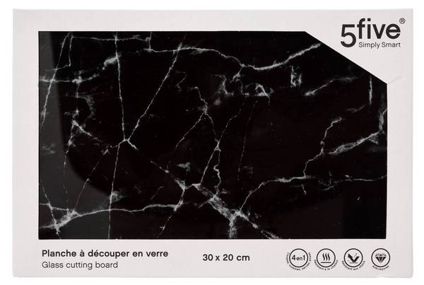 Schneidebrett BASIC Marmor Schwarz Dekor