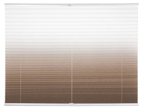 Plissee Klemmfix Braun - Weiß - Breite: 65 cm