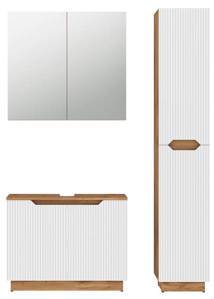 Badkamermeubelset Lotta 59553 wit - plaatmateriaal op houtbasis - 80 x 63 x 32 cm