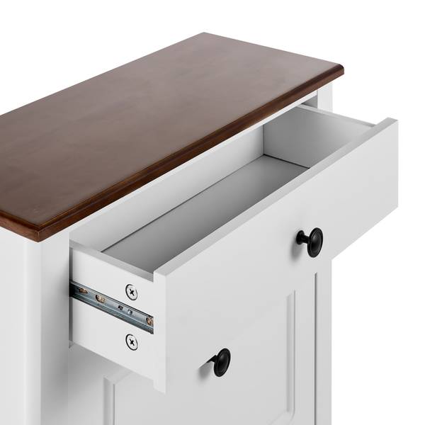 Schuhschrank NUNDLE Braun - Weiß - Holz teilmassiv - 60 x 108 x 24 cm