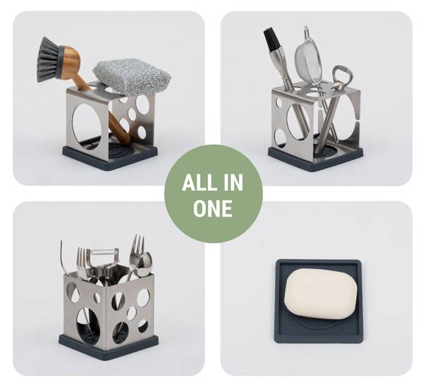 Égouttoir dricube Argenté - Acier inoxydable - 11 x 11 x 11 cm