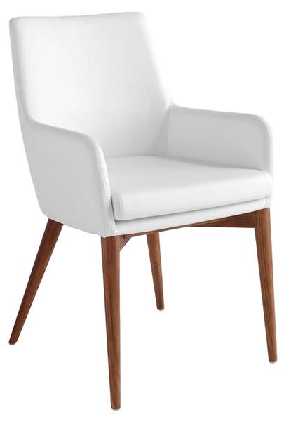 Stuhl 4006 Braun - Weiß - Strukturstoff - Kunstleder - Kunstharz - 57 x 88 x 64 cm