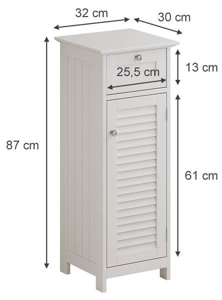 Meuble salle de bain Riad 40414 Blanc - Bois manufacturé - 32 x 87 x 30 cm