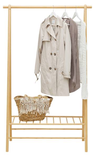 Kleiderständer BAMBOO Beige - Naturfaser - 103 x 163 x 47 cm