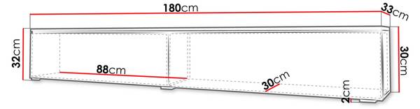 TV-Lowboard D180 MDF Weiß
