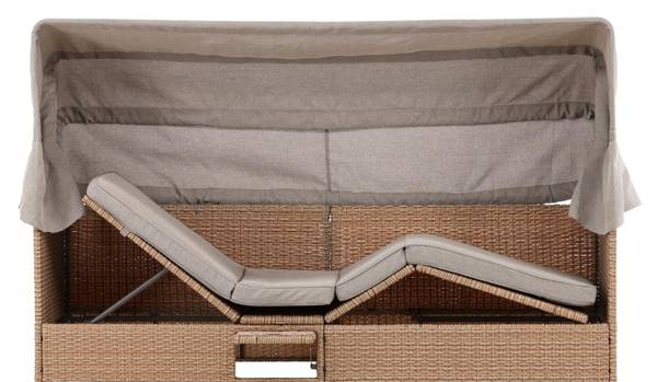 Tuinbank Nopy beige - deels massief hout - 200 x 135 x 60 cm
