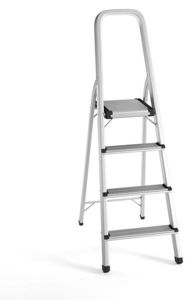 Escabeau Aeria Gris - Métal - 42 x 130 x 11 cm