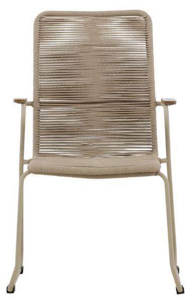 Chaise de jardin Bois Beige - Métal - 63 x 93 x 65 cm