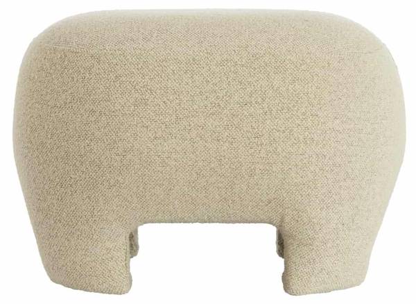 Sitzpuff Zenica Weiß - Holzwerkstoff - Massivholz - 41 x 38 x 53 cm