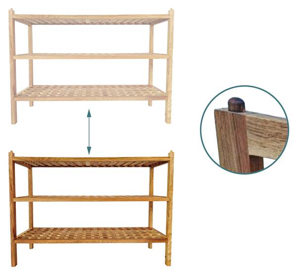 Schuhregal aus Walnuss mit 3 Ebenen Braun - Holzwerkstoff - 69 x 46 x 26 cm