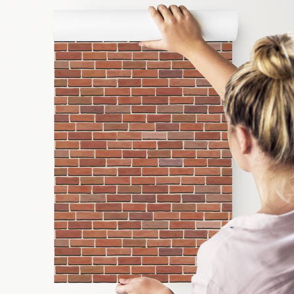 Vliesbehang BAKSTENENPATROON 3D Effect beige - bruin - vlies - 53 x 1000 x 1000 cm