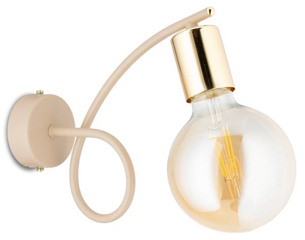 Wandleuchte Kango Beige - Gold - Metall - 21 x 15 x 21 cm