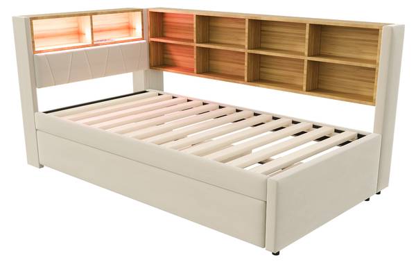 Hochbett K-1164 Beige - Holzwerkstoff - 103 x 98 x 213 cm