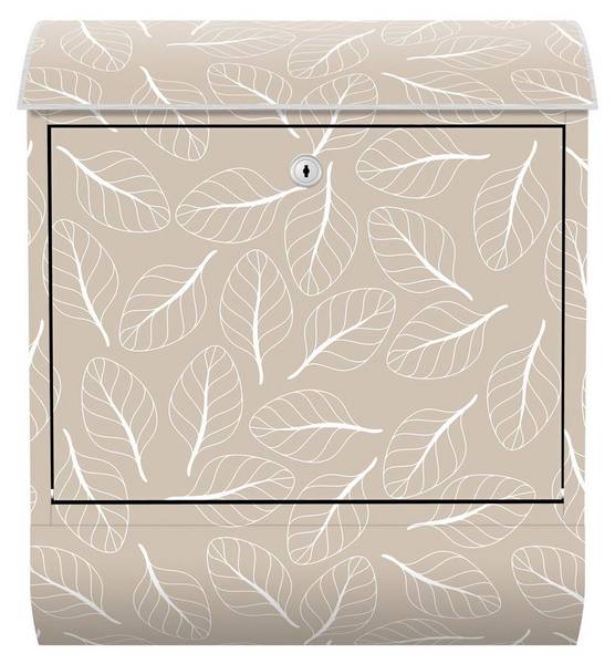 Briefkasten Leaf Trail Beige - Stahl - 39 x 46 x 13 cm