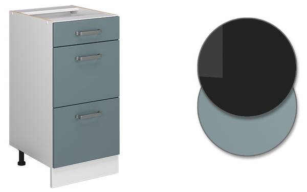 Unterschrank R-Line 41799 Blaugrau - Reinweiß