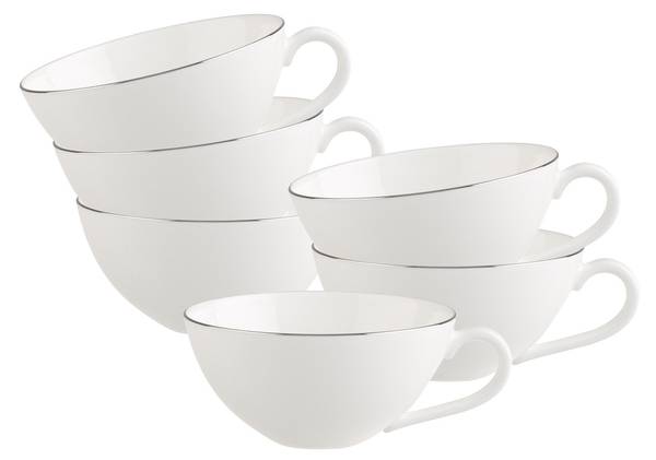 Teetassen Anmut Platinum No.1 6er Set Weiß - Porzellan - 11 x 6 x 14 cm