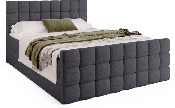 Boxspringbett DAKOTA DUO Dunkelgrau - Liegefläche Breite: 180 cm
