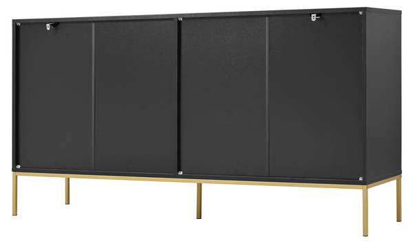 Sideboard EveDiana Ⅱ Schwarz - Holzwerkstoff - Metall - 150 x 80 x 40 cm