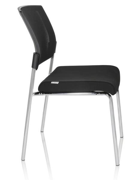 Esszimmerstuhl K9 V Schwarz - Strukturstoff - Netzstoff - Polyester - 58 x 90 x 48 cm