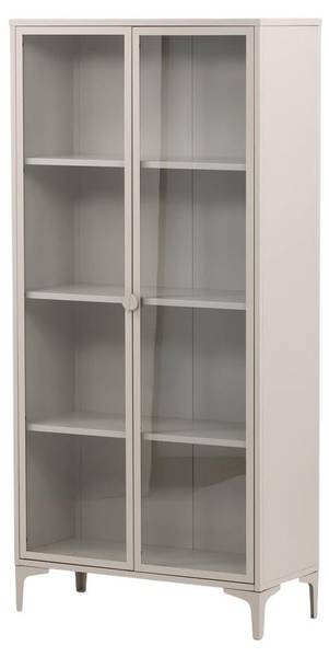 Vitrinenschrank Piring Beige - Metall - 90 x 190 x 40 cm