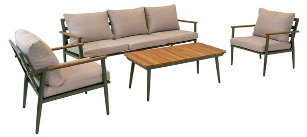 Lounge-Sofa RIGA Grün - Metall - 74 x 53 x 188 cm