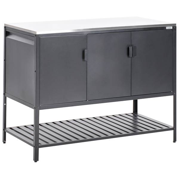 Gartenküche MAENZA Schwarz - Silber - Metall - 120 x 93 x 60 cm