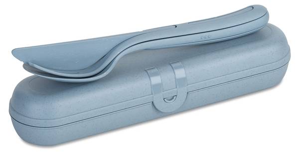 Besteckset mit Etui Klikk Ready 4-tlg. Blau - Kunststoff - Tiefe: 24 cm