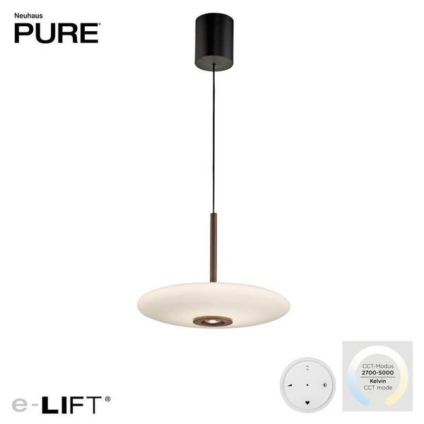 LED Pendellampe PURE Vitrum e-LIFT Dunkelbraun