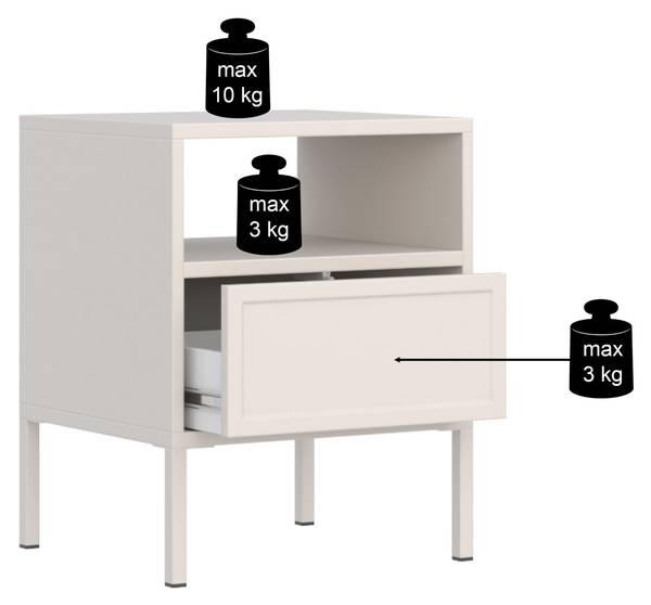 Nachttisch VELVETO Weiß