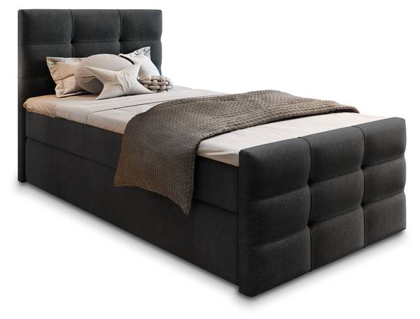 Boxspringbett AMON 100 Schwarz - Liegefläche Breite: 100 cm