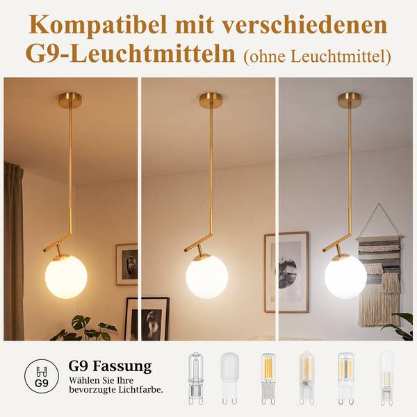 Pendelleuchte Flöha II Gold - Metall - 15 x 90 x 25 cm