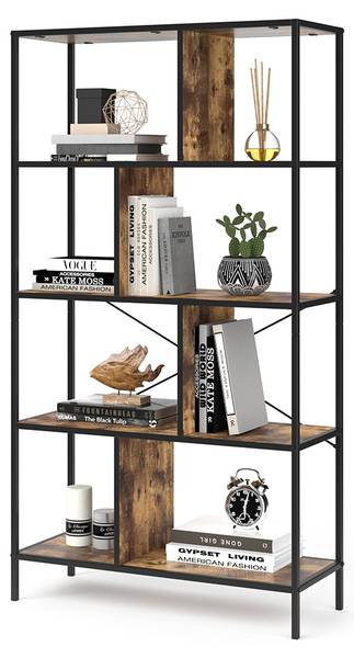 Bücherregal Fyrk 31076 Schwarz - Driftwood Dekor - Höhe: 146 cm