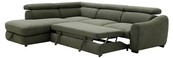 Schlafsofa BESEMA Grün - Textil - 226 x 75 x 272 cm