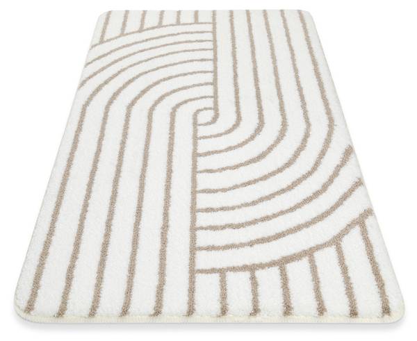 Badteppich Hilda Weiß - Polyester - 60 x 2 x 100 cm