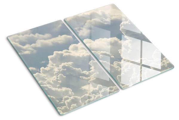 Snijplank Wolk 2-dlg wit - glas - 52 x 1 x 30 cm
