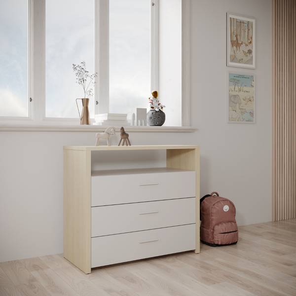 Ladekast HEVA wit - plaatmateriaal op houtbasis - 44 x 82 x 93 cm