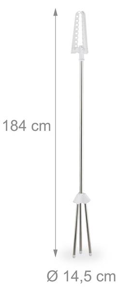 Étendoir à linge pour cintres Argenté - Blanc - Métal - Matière plastique - 62 x 150 x 52 cm