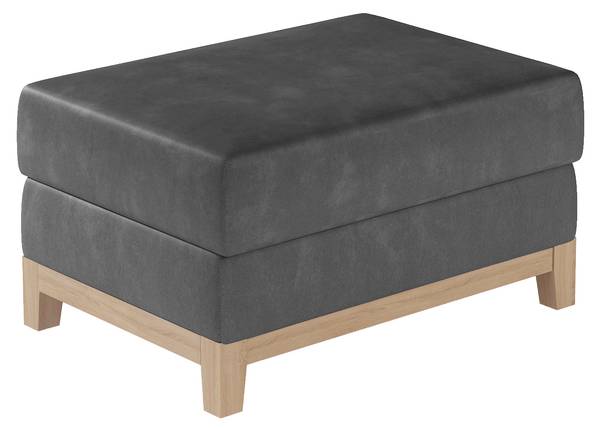 Hocker Nadia Grau - Textil - 70 x 41 x 100 cm