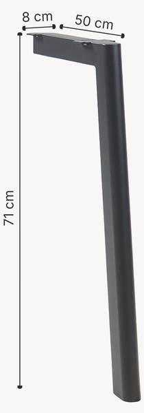 Tischbein Hostang 4er Set Schwarz - Stahl - 50 x 71 x 8 cm