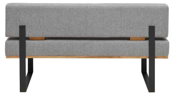 Sitzbank CANON Grau - Metall - Textil - Holz teilmassiv - 160 x 85 x 60 cm