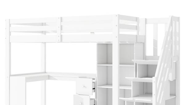 Lit mezzanine LucyWoody Ⅰ Noir - Pin - 95 x 160 x 254 cm