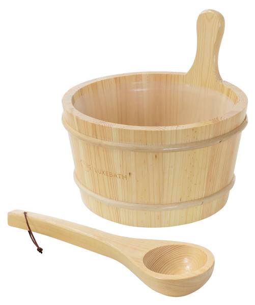 Saunazubehör-Set VAPOR 2-tlg. Braun - Massivholz - 27 x 26 x 27 cm