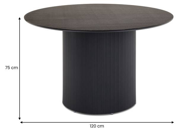 Essgruppe VIANNEY 5er Set Schwarz - Edelstahl - 120 x 75 x 120 cm