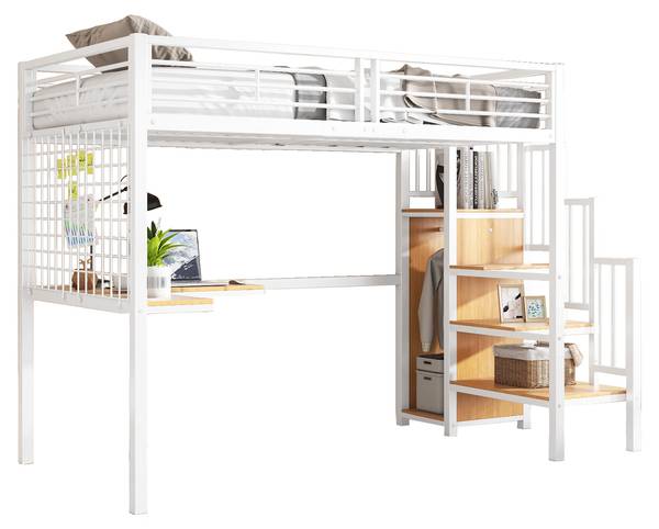 Kinderbett K-537 Weiß - Metall - 90 x 170 x 254 cm