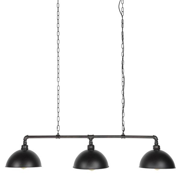 Pendelleuchte Industrial Tube 3L Grau - Metall - 25 x 150 x 118 cm