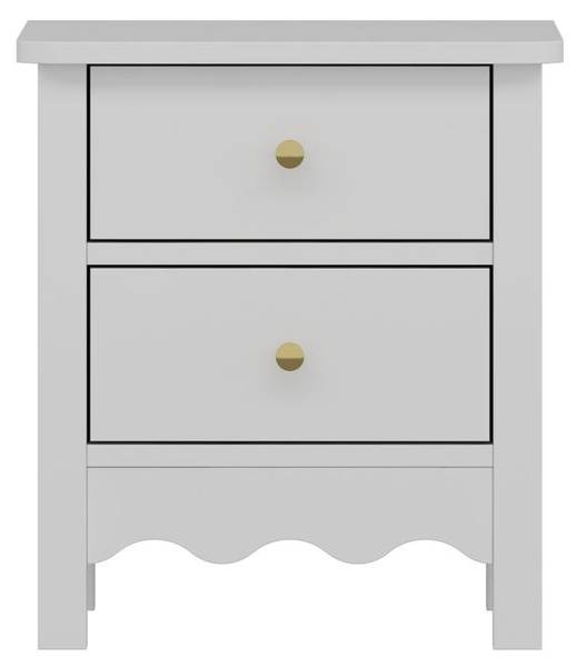 Nachttisch ILIZANA Weiß - Holz teilmassiv - 40 x 50 x 45 cm