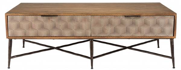 Couchtisch ALIX Braun - Holz teilmassiv - 60 x 42 x 123 cm