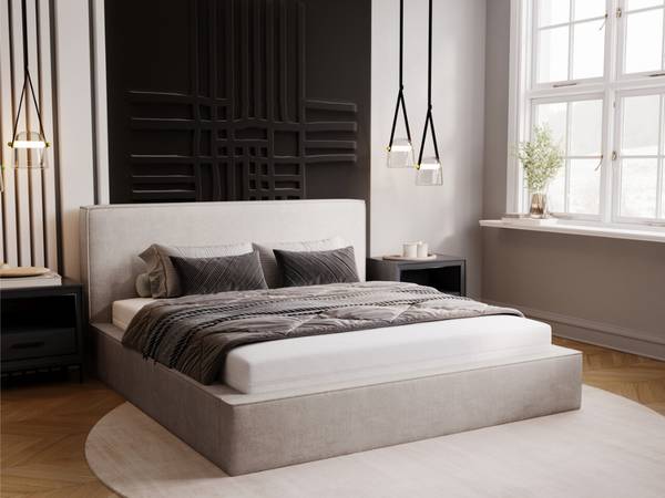 Polsterbett MONACO Hellgrau - Liegefläche Breite: 120 cm